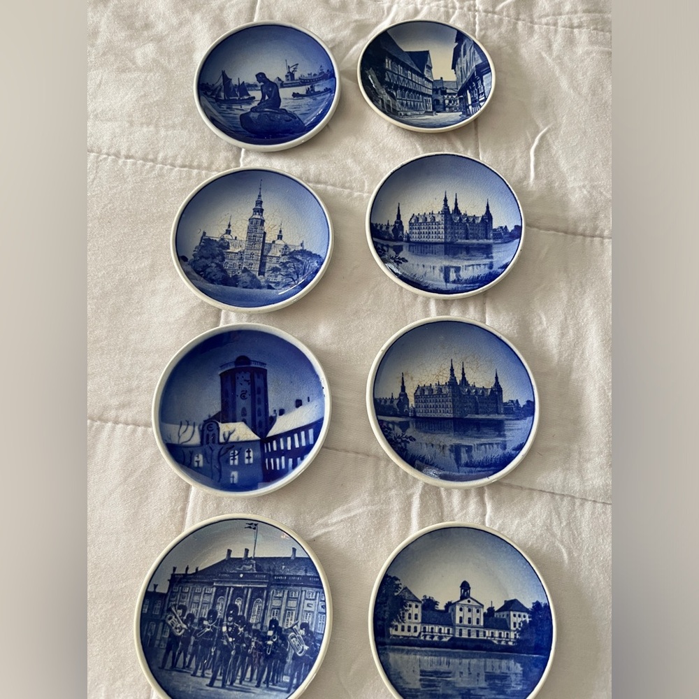 Vintage Danish 3” plates by Royal Copenhagen